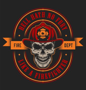 Vintage firefighting emblem concept