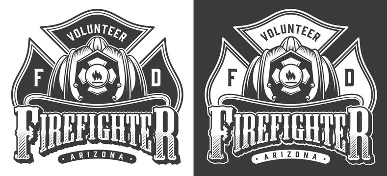 Vintage firefighter logos