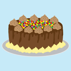 chocolate creamy cake illustration