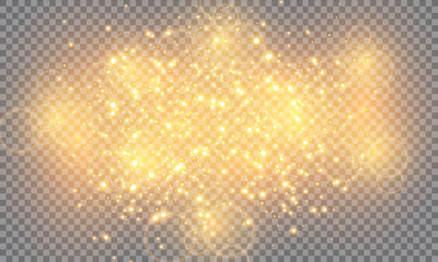 White sparks glitter special light effect. Vector sparkles on transparent background. Christmas abstract pattern. Sparkling magic dust particles