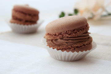 Homemade chocolate macaroons