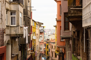 Fototapeta na wymiar poor district Fatih in Istanbul, Turkey