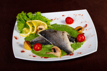 Steamed Dorada fish