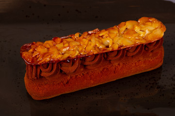 Tasty Eclair with cream