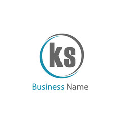 Initial Letter KS Logo Template Design