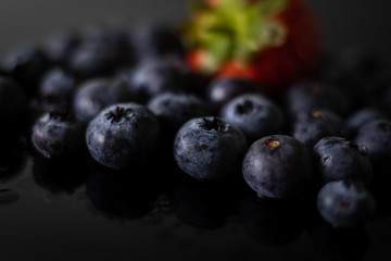 Soft fruits, blueberries and strawberry