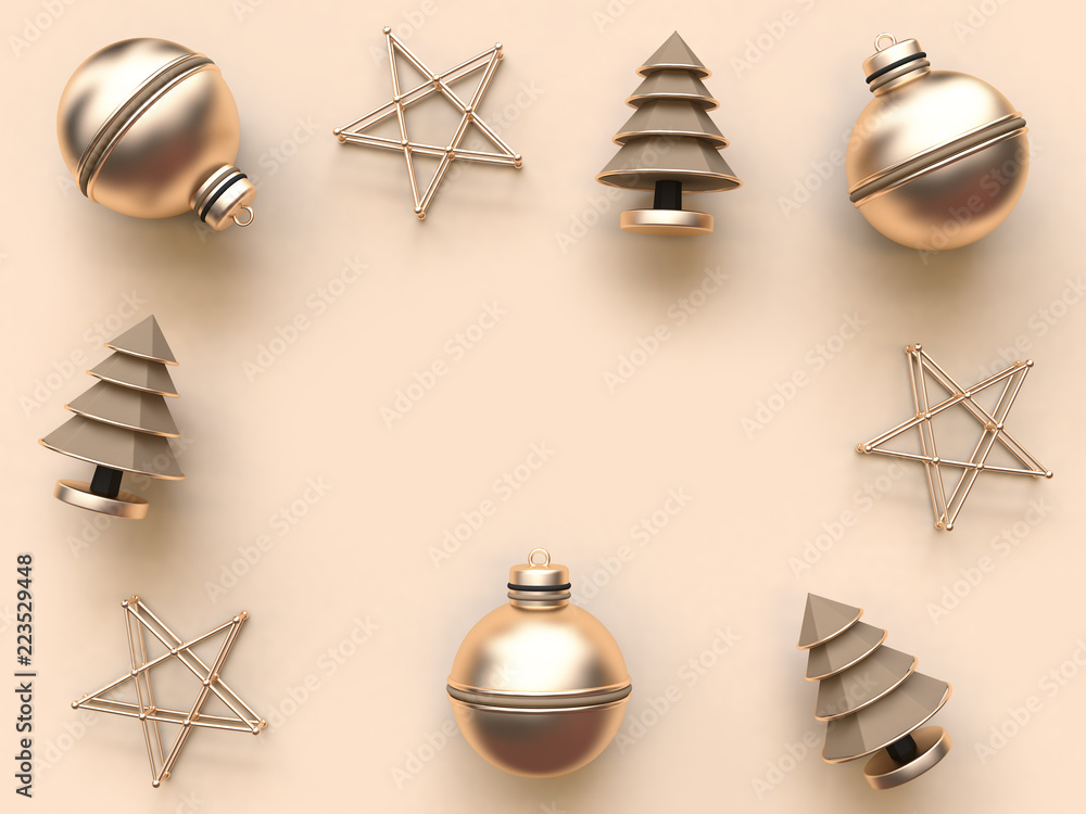 Poster minimal abstract christmas background object decoration 3d rendering