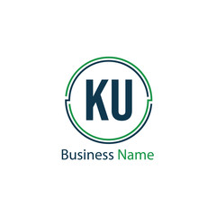 Initial Letter KU Logo Template Design