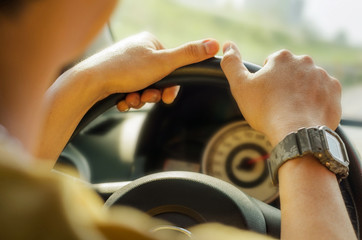 Safe driving is in our hands ,warm color tone.