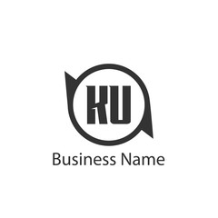 Initial Letter KU Logo Template Design