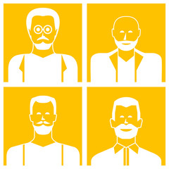 people avatars in yellow background