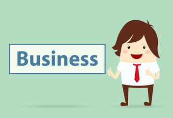 happy businessman with business content, business concept