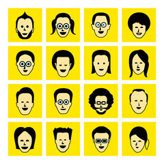 avatar icons, face icons