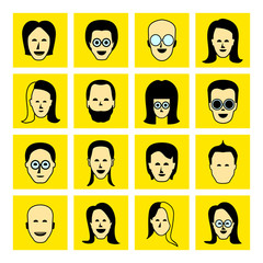 avatar icons, face icons