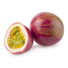 stack image of Passion fruit isolated on a white background with clipping path