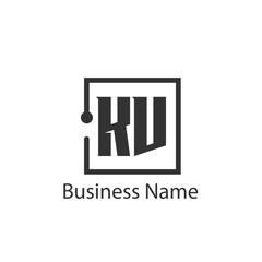 Initial Letter KV Logo Template Design