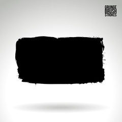 Fototapeta premium Black brush stroke and texture. Grunge vector abstract hand - painted element. Underline and border design.
