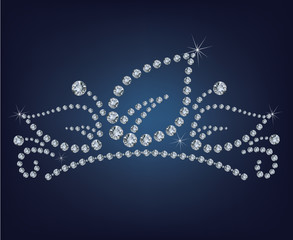 Diamond tiara made a lot of diamonds - vector illustration
