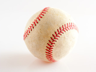 Sports Equipment old Baseball on white background