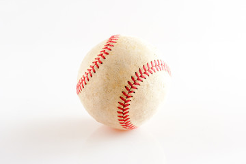 Sports Equipment old Baseball on white background