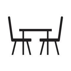 table and chairs icon-vector illustration