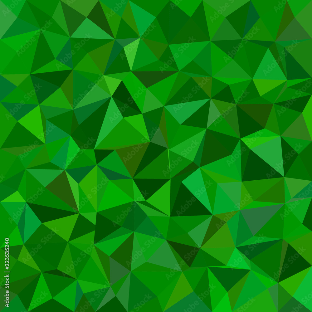 Poster green abstract irregular triangle tiled background - vector illustration from low-poly triangles