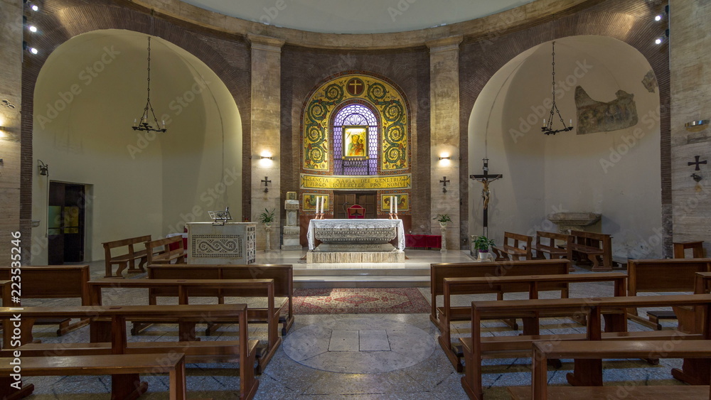 Wall mural saint maria of rotonda church in beautiful town of albano laziale timelapse hyperlapse, italy