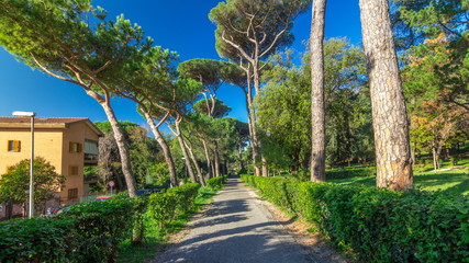 Villa Doria Pamphili park in beautiful town of Albano Laziale timelapse hyperlapse, Italy