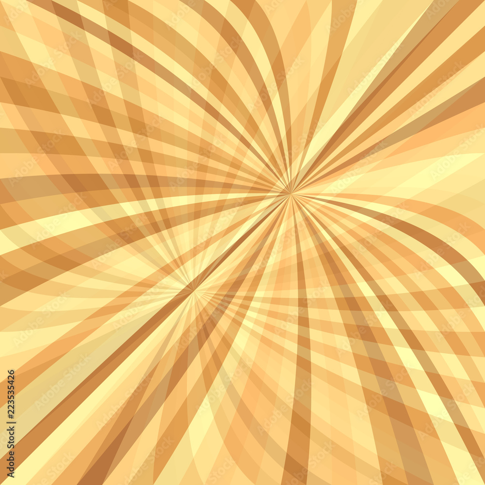 Poster curved ray burst background - vector design from curved rays in orange tones with opacity effect