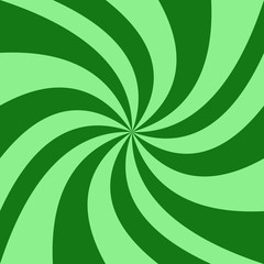 Abstract geometrical spiral background - vector illustration from green swirling rays