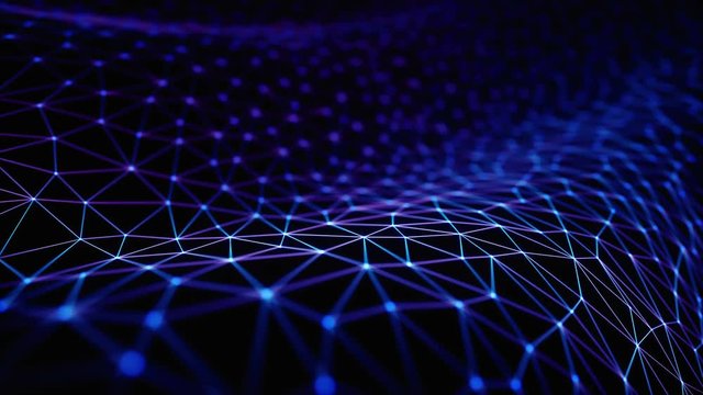 3D illustration of connections and dots representing the concept of cloud computing.