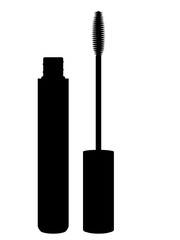 Black mascara brush with tube