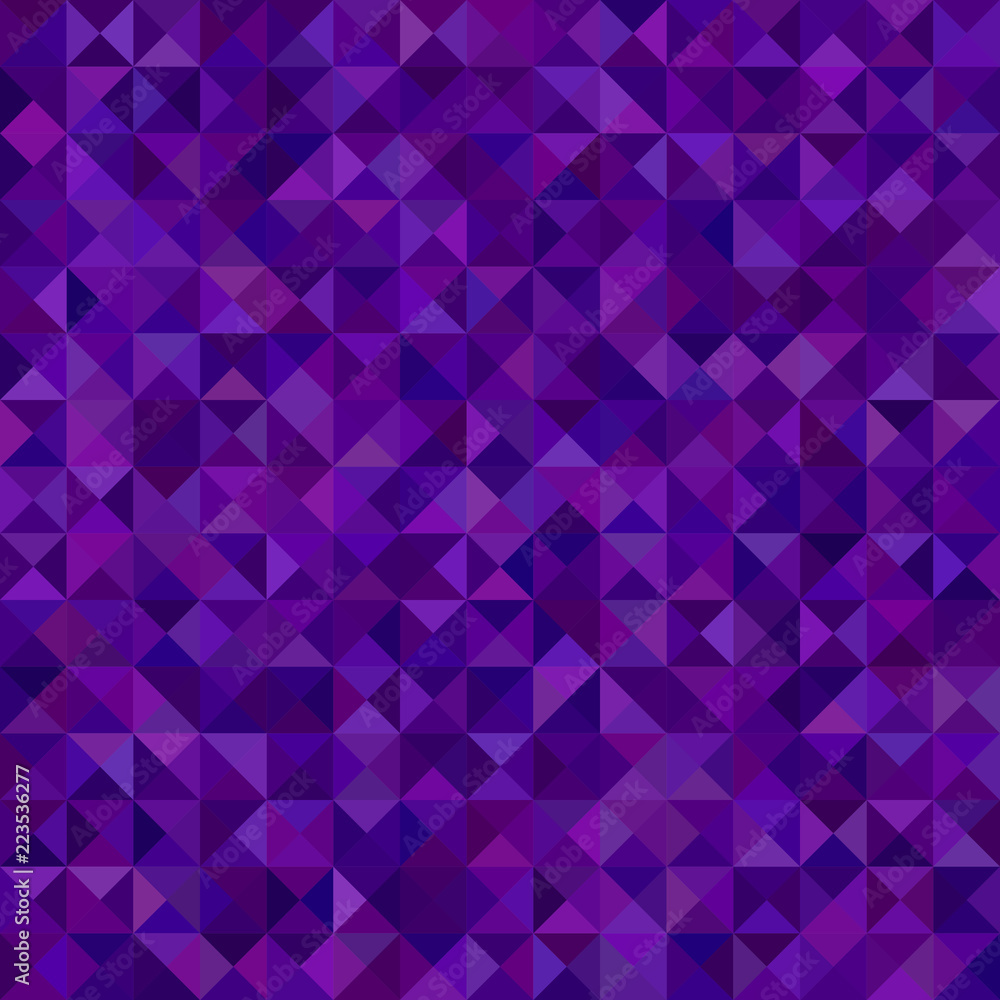 Poster dark purple abstract triangle tiled mosaic background - vector graphic from triangles in dark tones