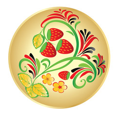 Folk ornament with strawberries