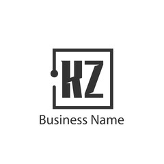 Initial Letter KZ Logo Template Design