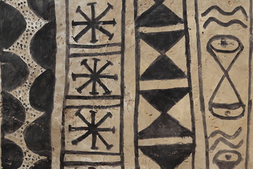 Détail peinture murale à Tiebele