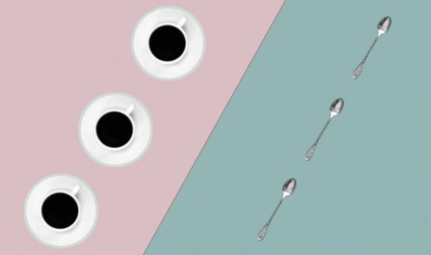 spoons and cup of coffee stopmotion 4k