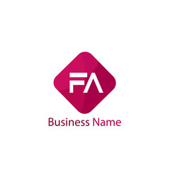 Initial Letter FA Logo Template Design