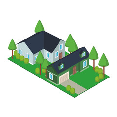 House residences isometric