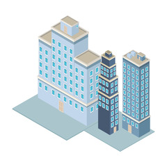 Company buildings isometric