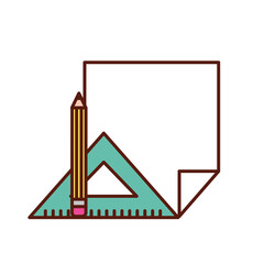 paper blank triangle ruler and pencil supplies