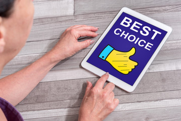 Best choice concept on a tablet