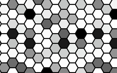Black honeycomb with a gradient color. Isometric geometry. 3D illustration