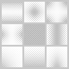 Set of nine monochrome diagonal square pattern designs