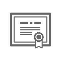 Certificate icon. Diploma of gift certificate. Vector illustration