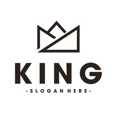 Line Art Crown / Royal and King logo design inspiration Vector