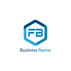 Initial Letter FB Logo Template Design