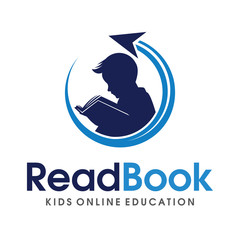 Children Smart reading logo Vector