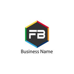 Initial Letter FB Logo Template Design