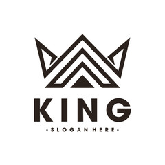 Line Art Crown / Royal and King logo design inspiration Vector